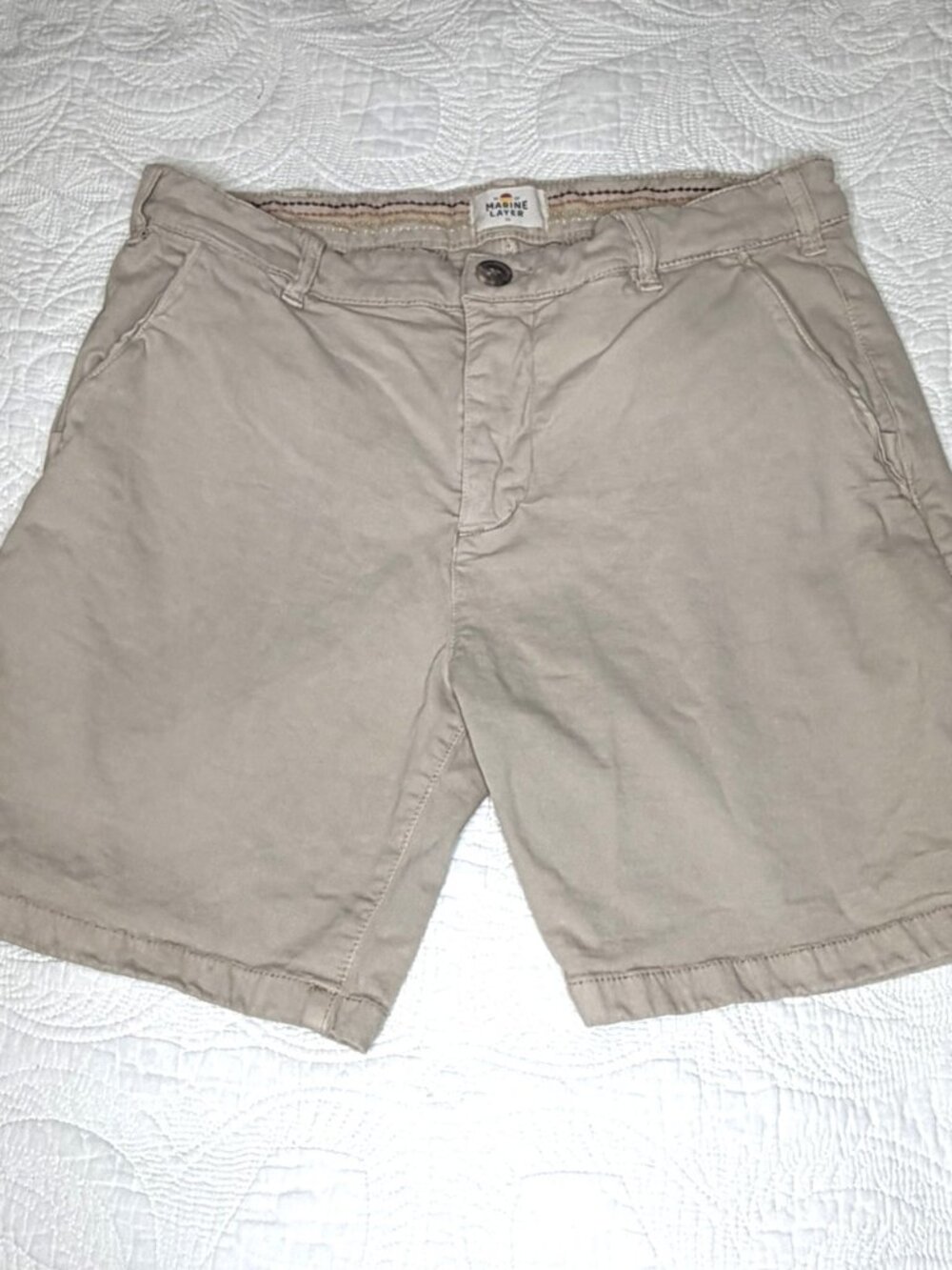 Marine Layer Men's Khaki Chino Shorts Sz 33